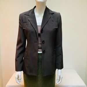 PARALLEL BLAZER SIZE 6 BROWN SINGLE BREASTED
